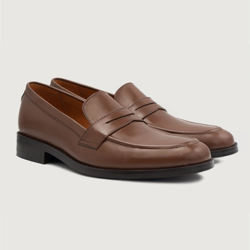 Baxton Bruin Leather Loafers voor Heren