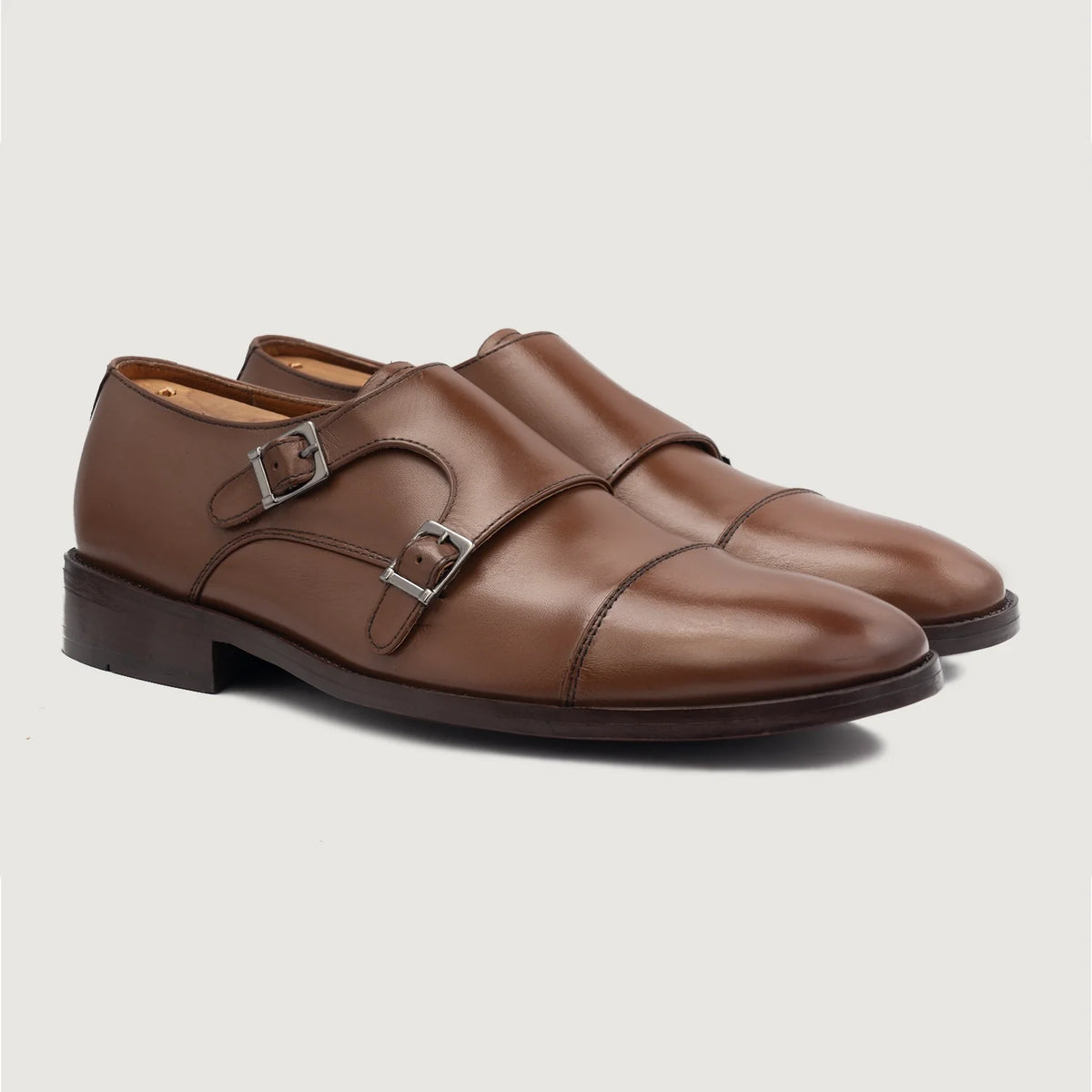 Boston Leren schoenen Bruin Leren schoenen For Men in Brown Full-Grain Leather - Zijaanzicht | Online kopen