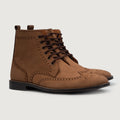Duster Brogues Derby Bruin Nubuck Leren laarzen voor Heren