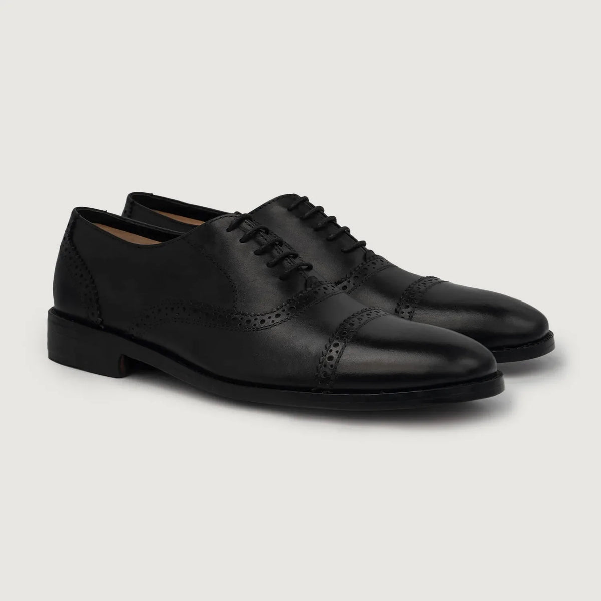 Greyson Brogues Oxford Zwart Leren schoenen voor Heren For Men in zwart rundleer - Zijaanzicht | Online kopen
