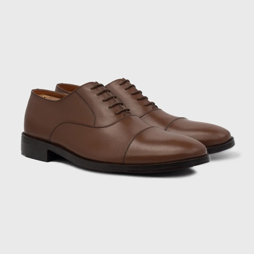 Professor Oxford Bruin Leather Shoes voor Heren