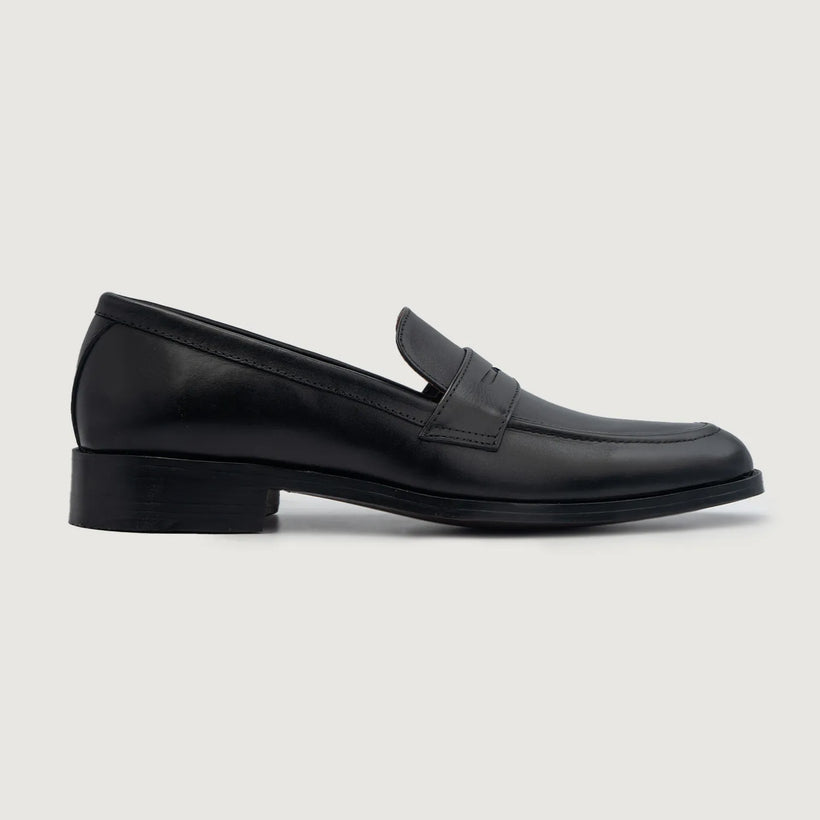 Baxton Zwart Leather Loafers voor Heren