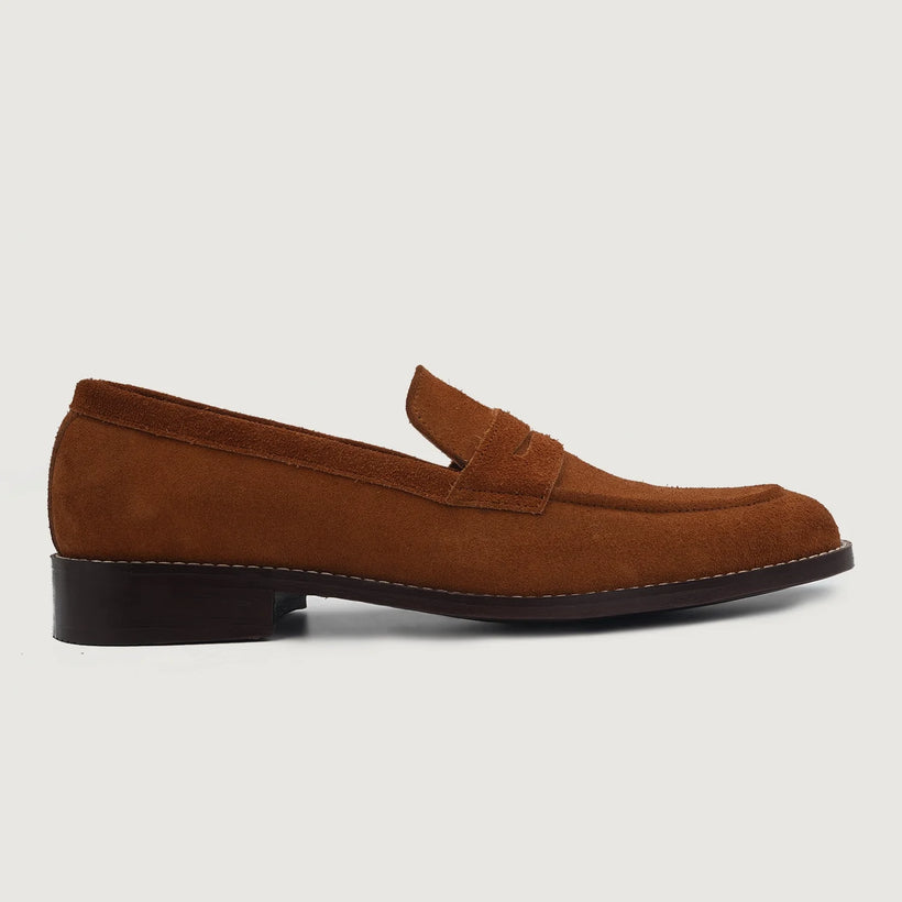 Baxton Bruin Suede Leather Loafers voor Heren