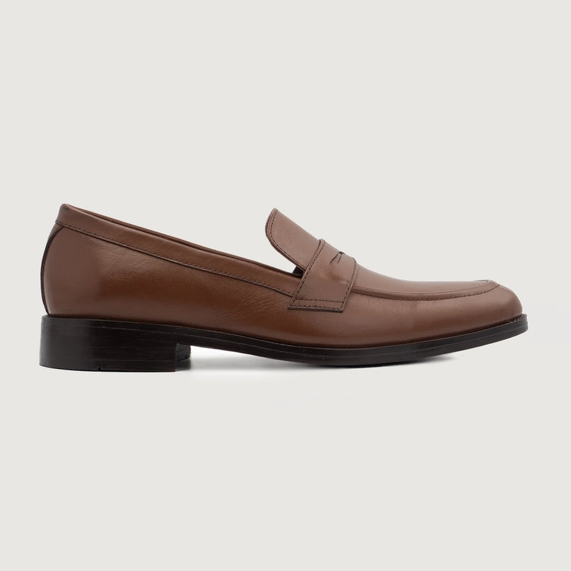 Baxton Bruin Leather Loafers voor Heren
