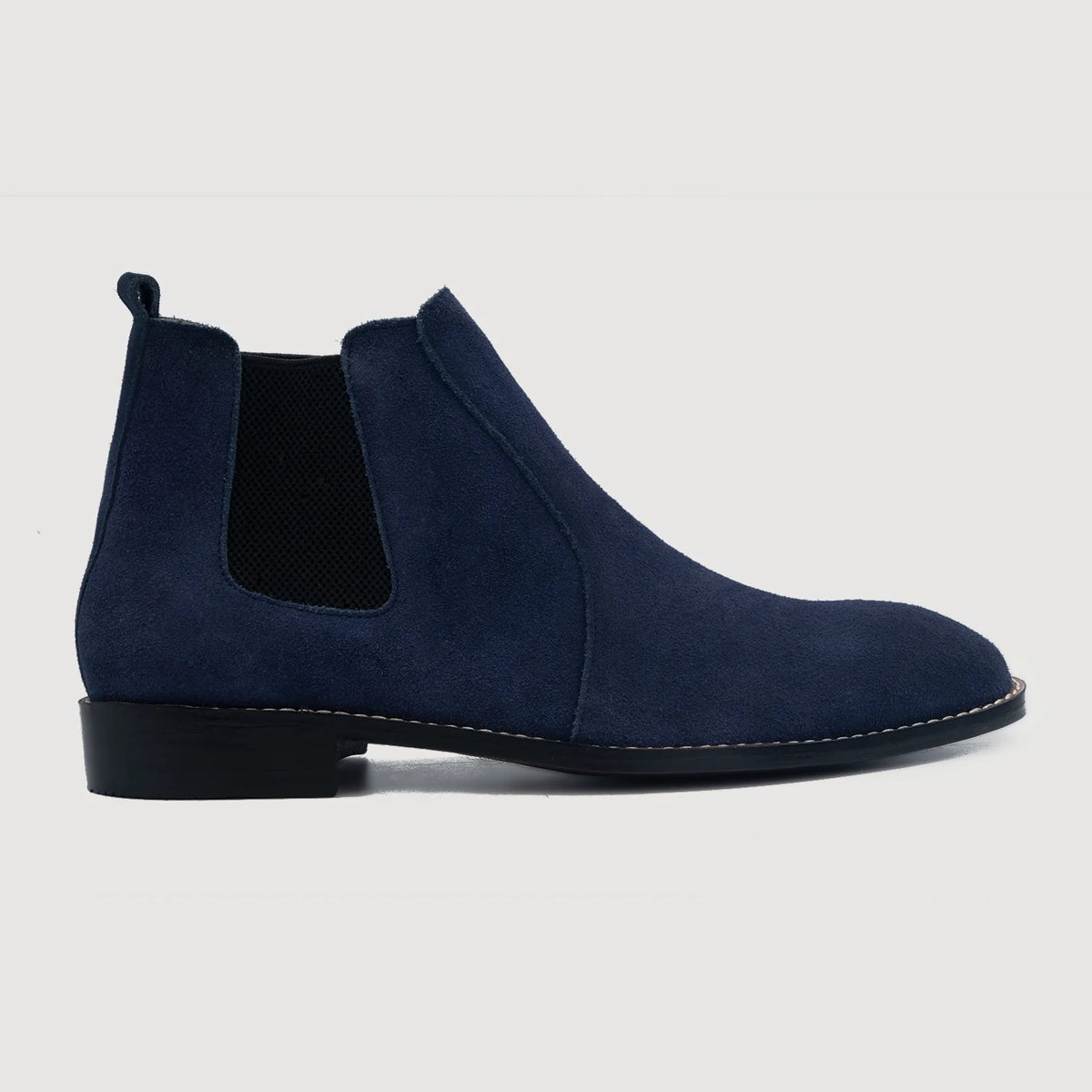 Midnight Blue Goatskin Suede Leather Boots - Goodyear-welt constructie & neusdetail