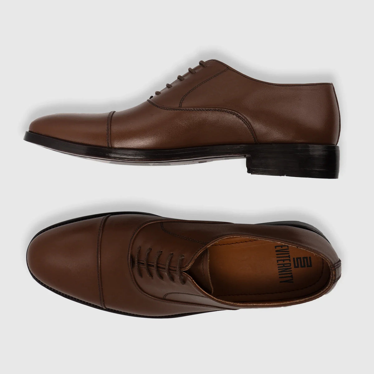 Professor Oxford Bruin Leren schoenen voor Heren For Men - Versterkte hielkap & precisie dubbele stiksels