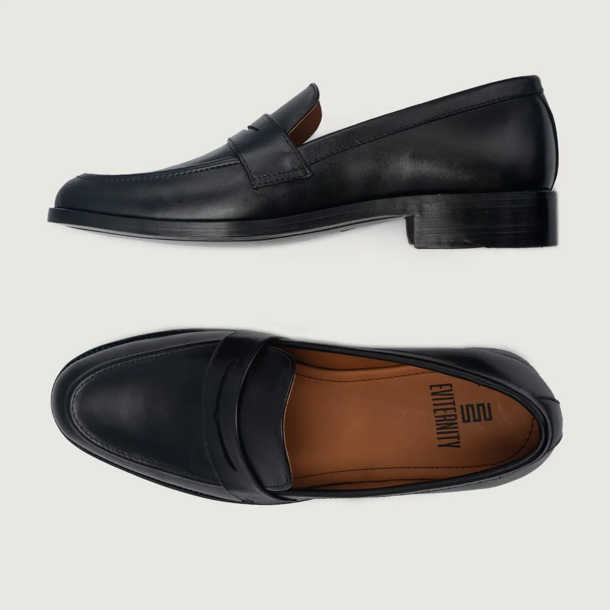 Baxton Zwart Leren loafers voor Heren For Men - Versterkte hielkap & precisie dubbele stiksels