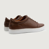 Carter Runn Brown Leather Sneakers For Men - Reinforced Heel Counter & Precision Double-Row Stitching Detail