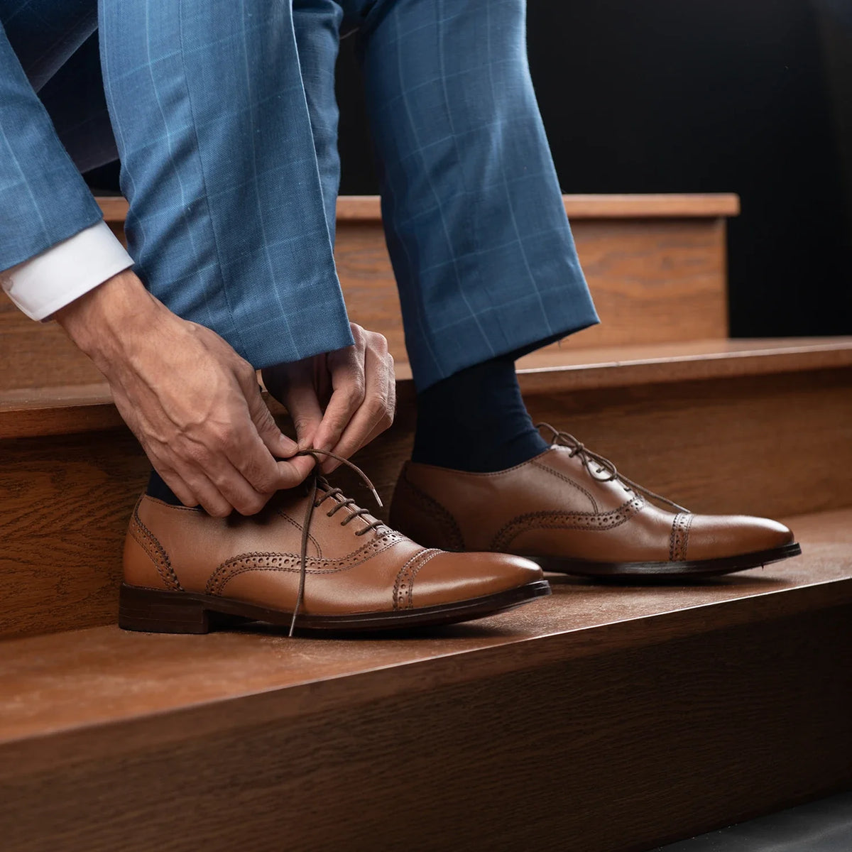 Orlaven Greyson Brogues Oxford Lichtbruin Leren schoenen voor Heren footwear image 9