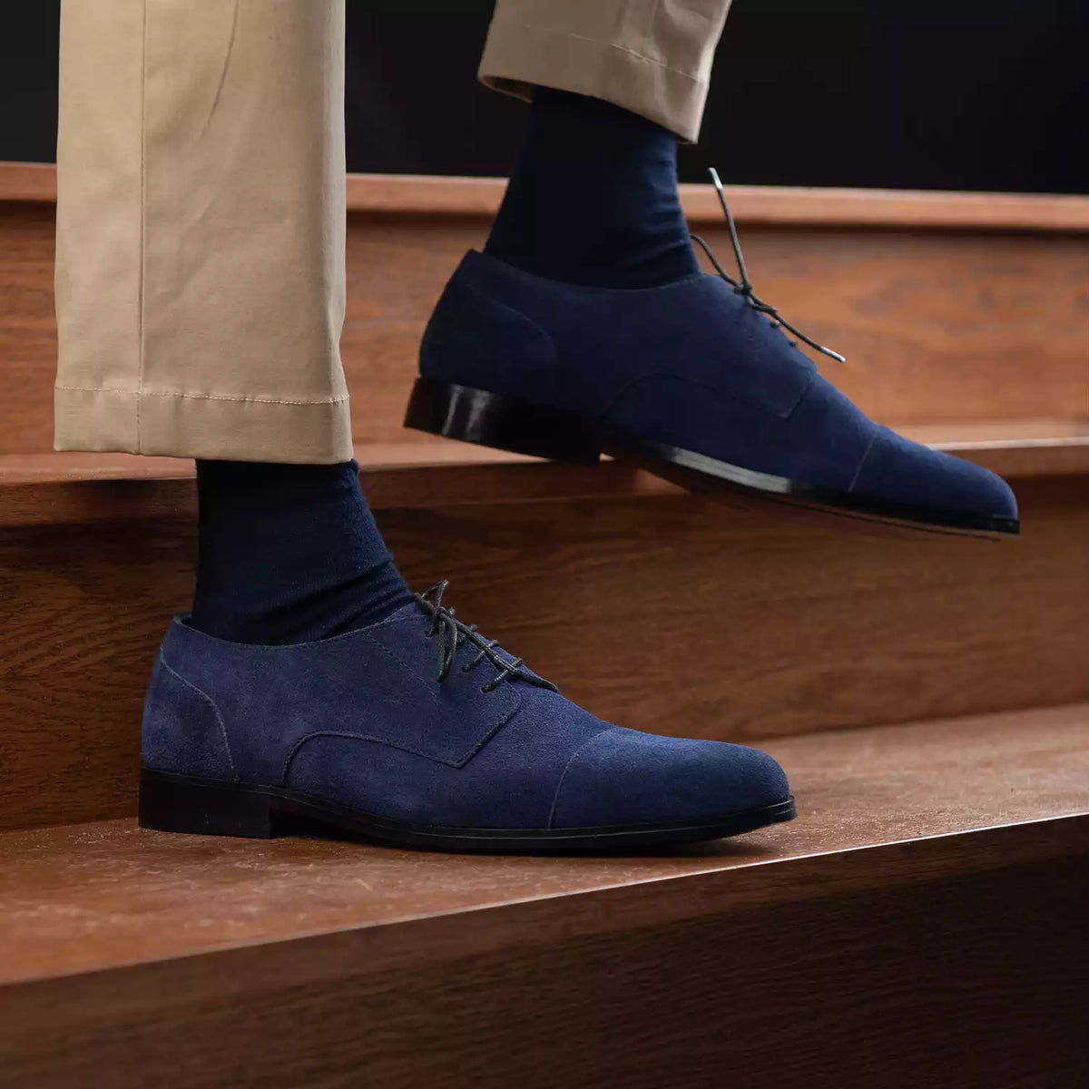 Orlaven Attorney Derby Midnight Blauw Suede Leren schoenen voor Heren footwear image 9