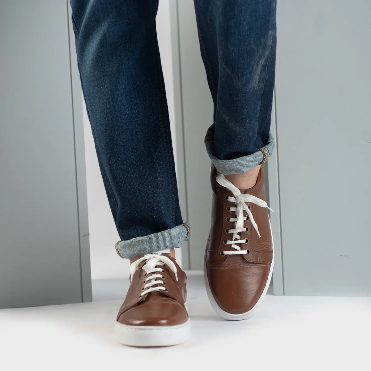 Orlaven Carter Runn Bruin Leren sneakers voor Heren footwear image 9