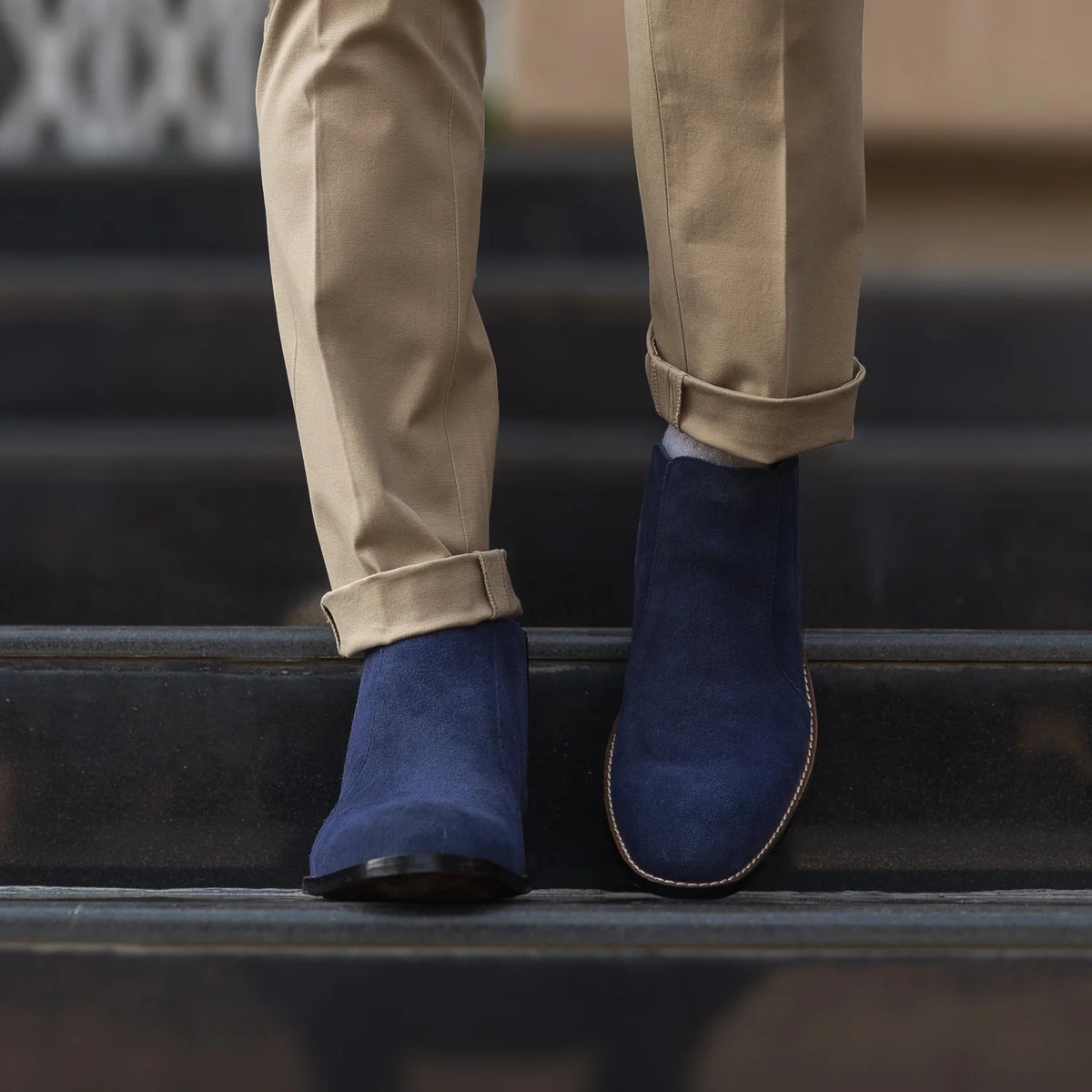 Orlaven Clarkson Chelsea Midnight Blauw Suede Leren laarzen voor Heren footwear image 9