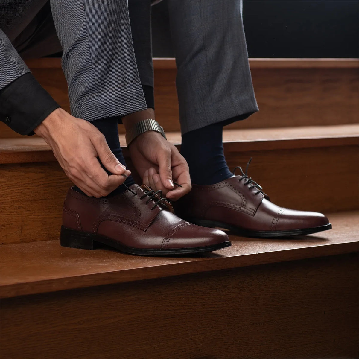 Orlaven Dirk Brogues Derby Kastanjebruin Leren schoenen voor Heren footwear image 9