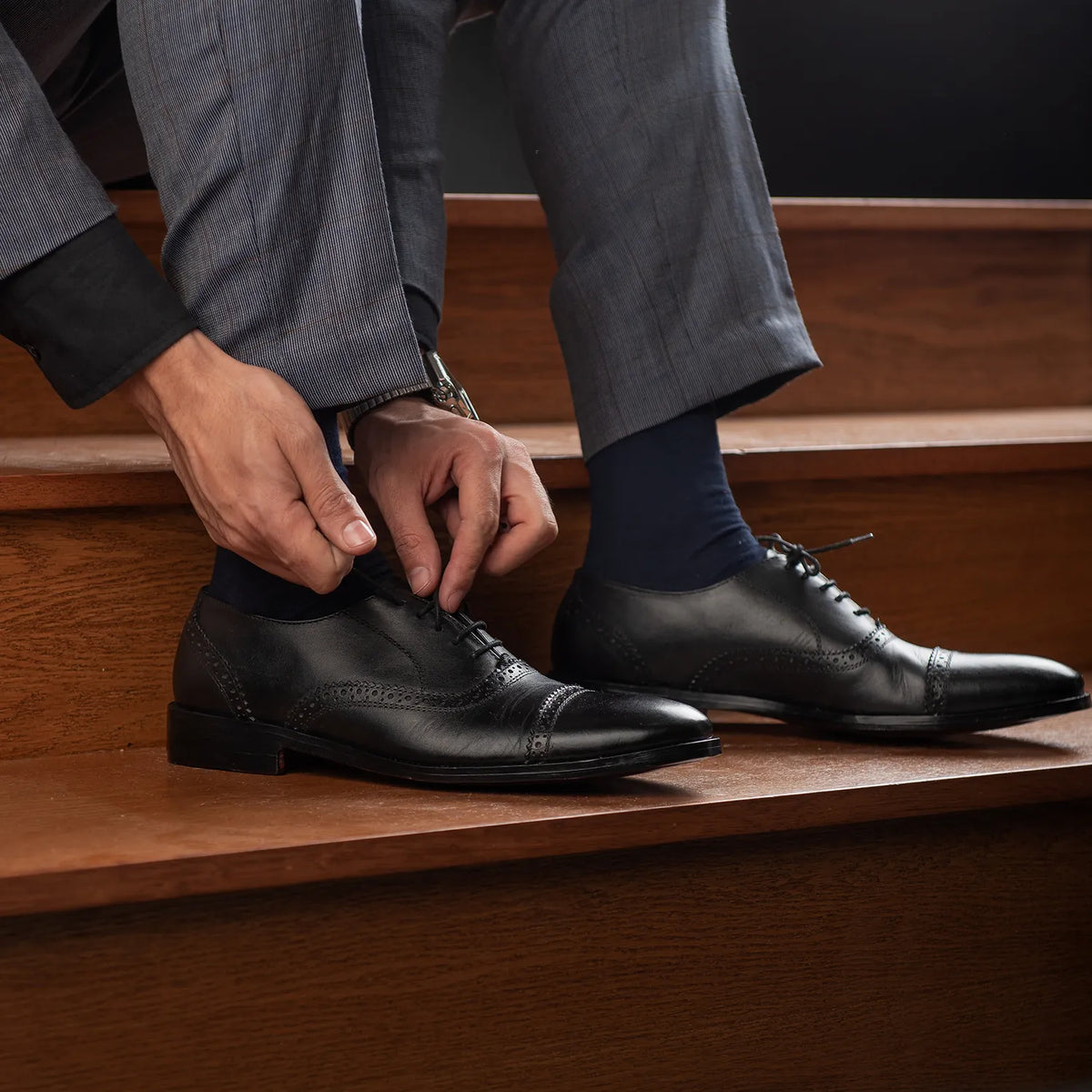 Orlaven Greyson Brogues Oxford Zwart Leren schoenen voor Heren footwear image 9