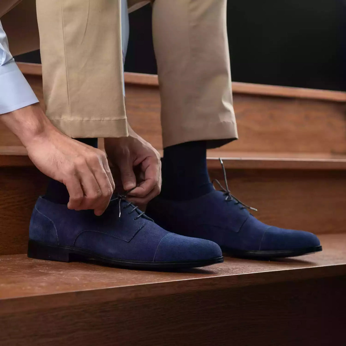 Orlaven Attorney Derby Midnight Blauw Suede Leren schoenen voor Heren footwear image 10