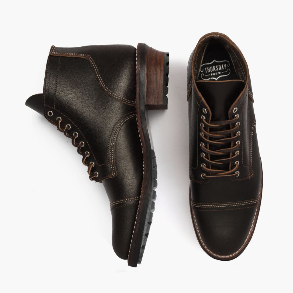 Vanguard Waxed Cacao Leren laarzen voor Heren For Men - Versterkte hielkap & precisie dubbele stiksels