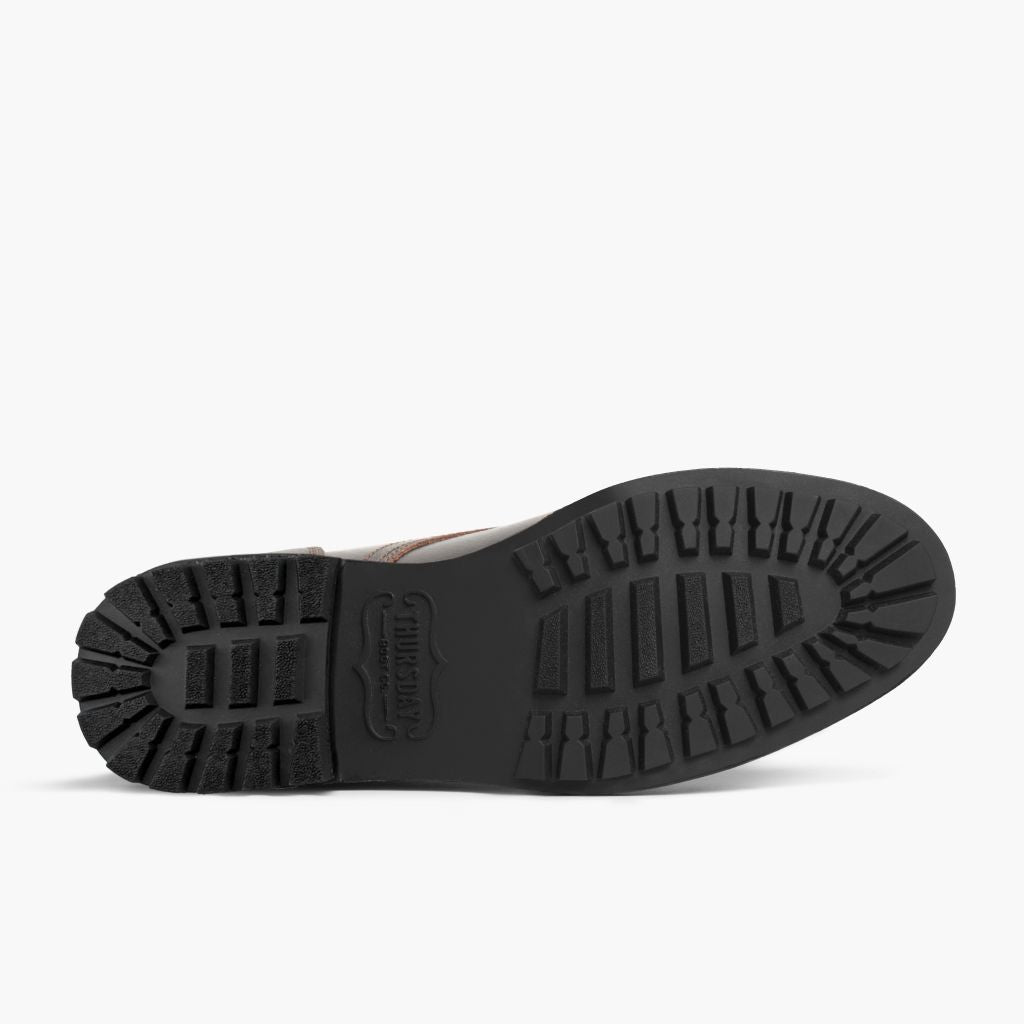 High-Traction Rubber Outsole & Lug Tread Pattern on Vanguard Waxed Cacao Leren laarzen voor Heren For Men