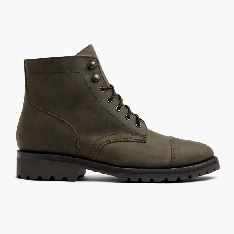 Captain StormKing® Dark Olive Matte Leather Boots voor Heren