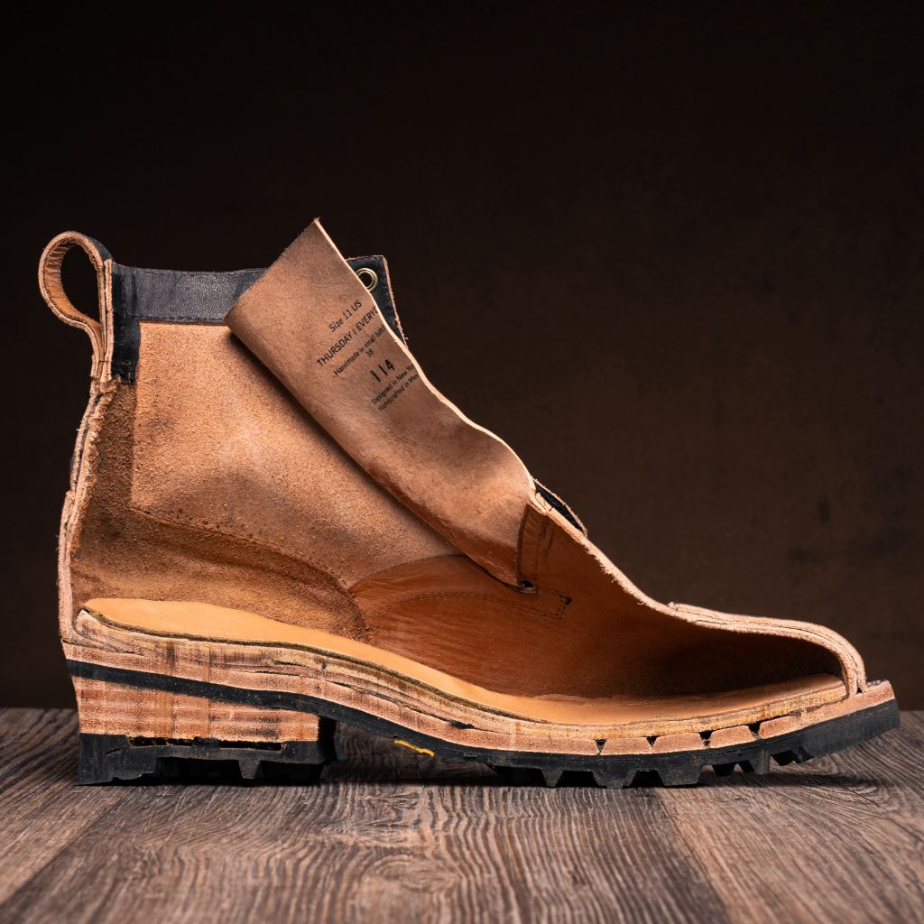 High-Traction Rubber Outsole & Lug Tread Pattern on Challenger Bruin CXL Leren laarzen voor Heren