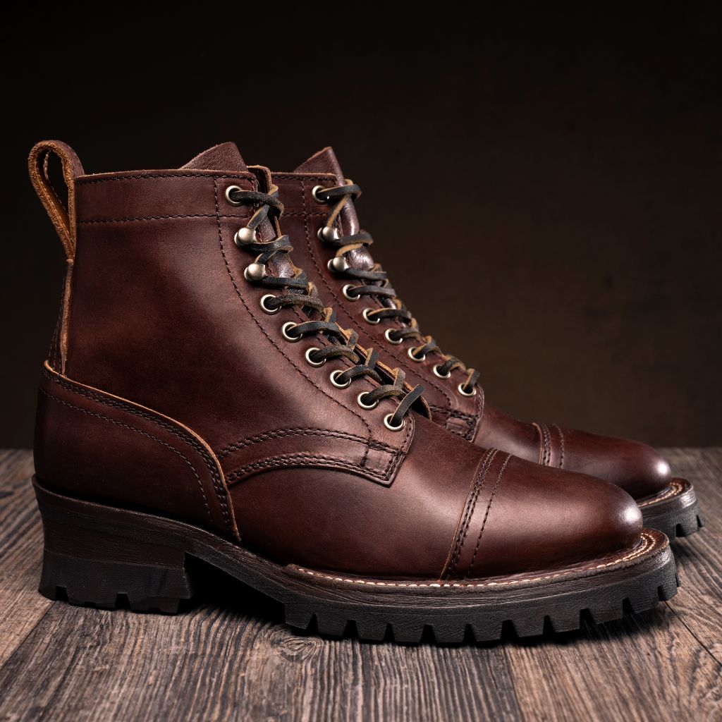 Challenger Whiskey Leren laarzen voor Heren in Classic Full-Grain Leather - Zijaanzicht | Online kopen
