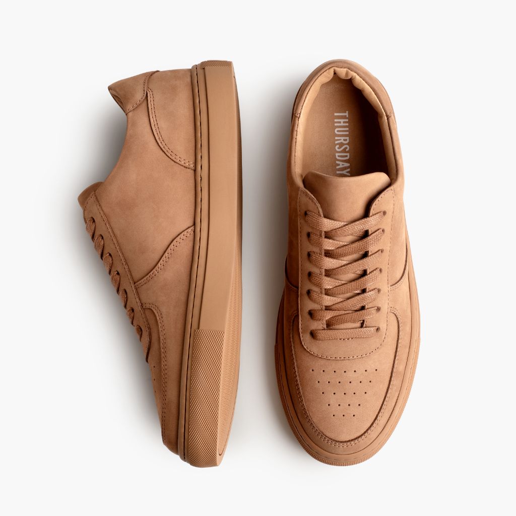 Court Clay Leren sneakers voor Heren - Versterkte hielkap & precisie dubbele stiksels