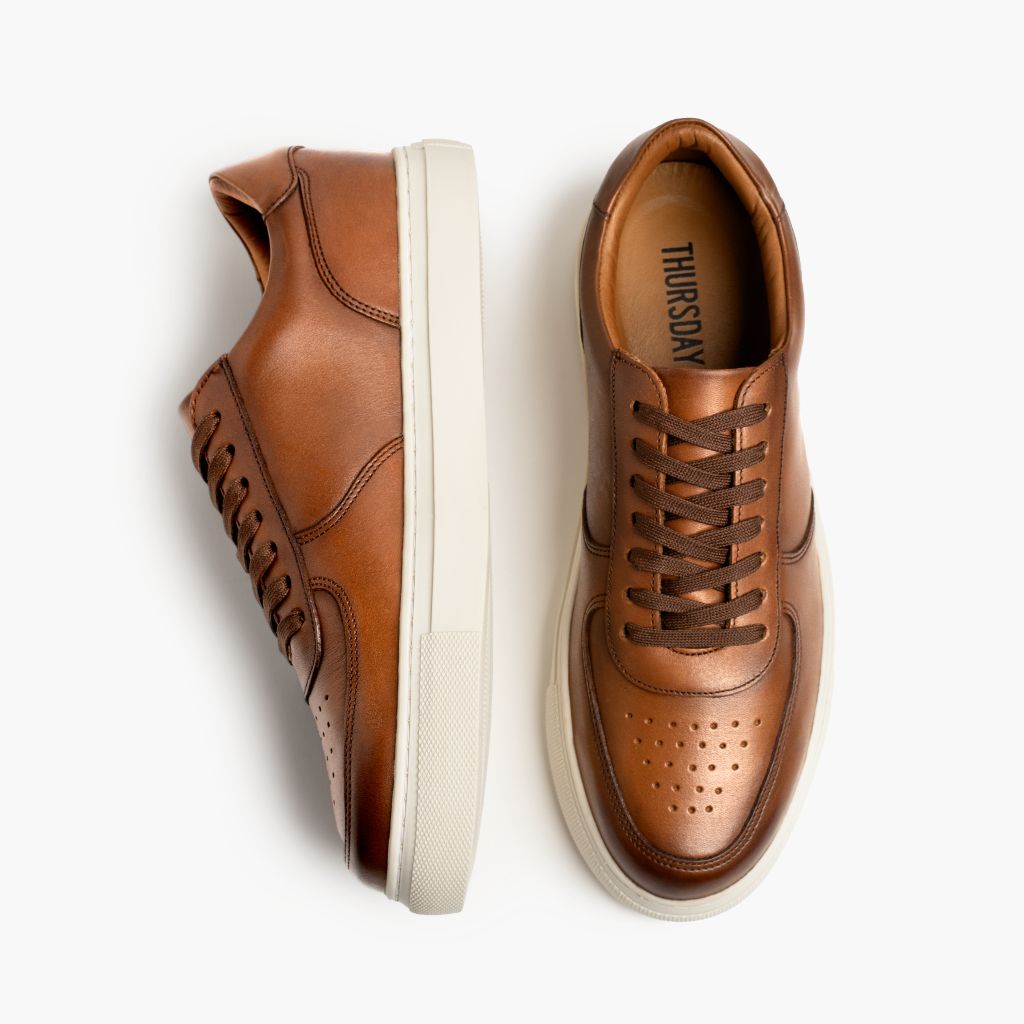 Court Toffee x Off-White Leren sneakers voor Heren - Versterkte hielkap & precisie dubbele stiksels