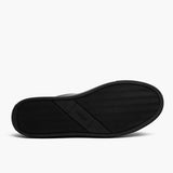 High-Traction Rubber Outsole & Lug Tread Pattern on Encore Jet Black Leather Sneakers