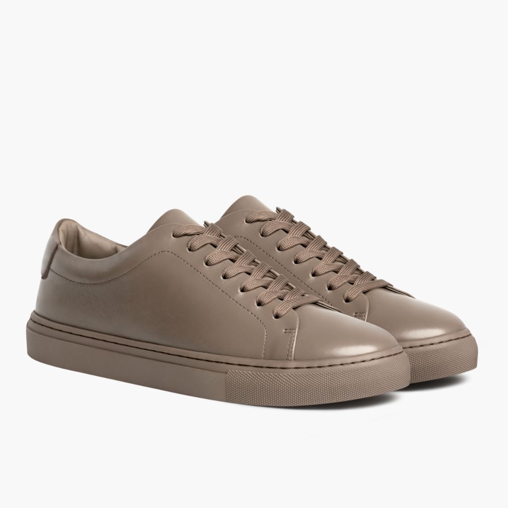 Encore Taupe Leren sneakers voor Heren in Classic Full-Grain Leather - Zijaanzicht | Online kopen