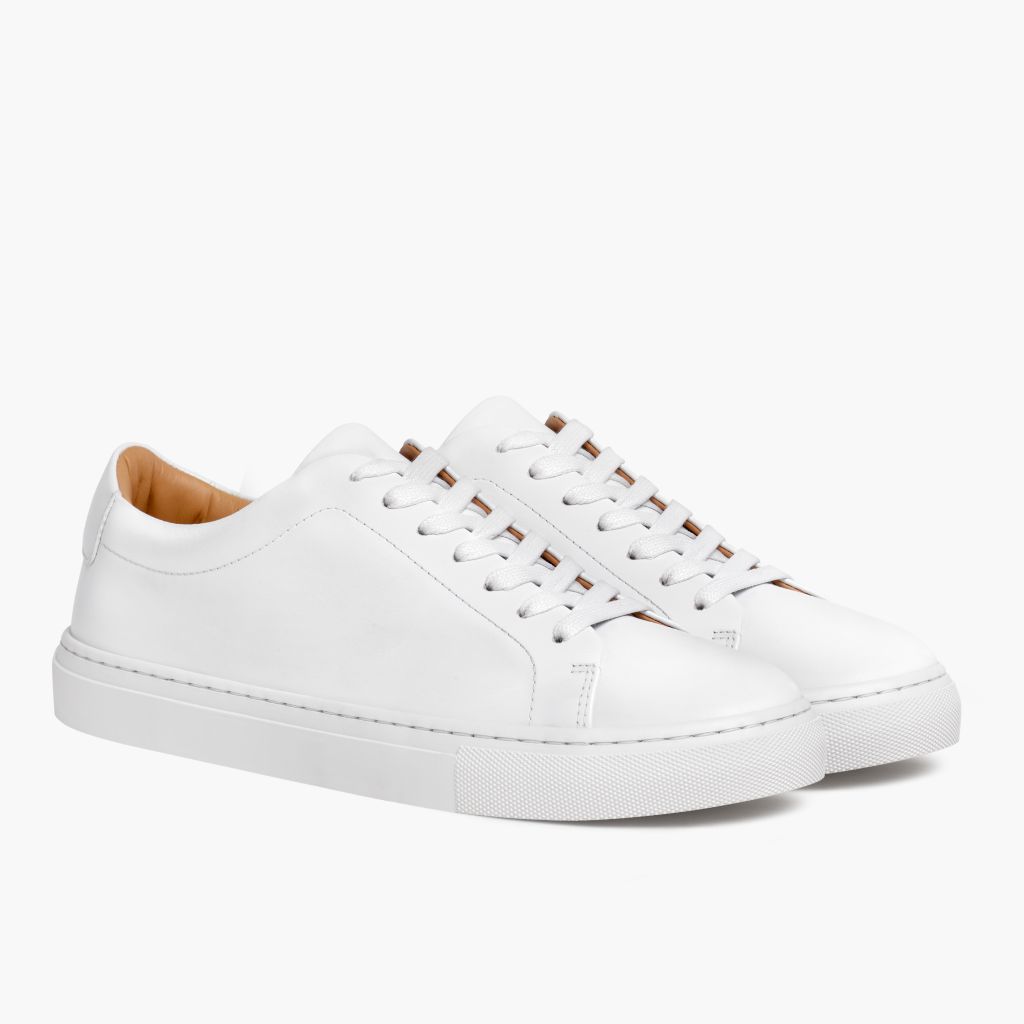 Encore White Leren sneakers voor Heren in White Full-Grain Leather - Zijaanzicht | Online kopen