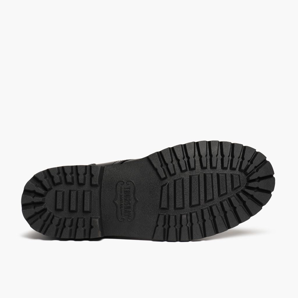 High-Traction Rubber Outsole & Lug Tread Pattern on Hero Zwart Leren laarzen voor Heren
