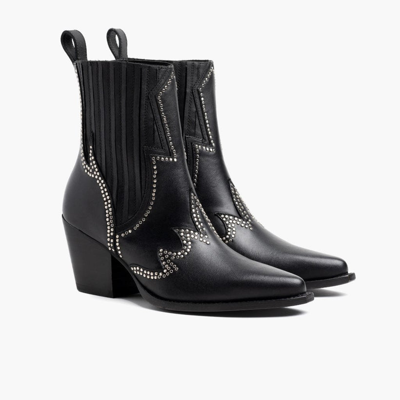 Icon Zwart Leather Boots voor Dames
