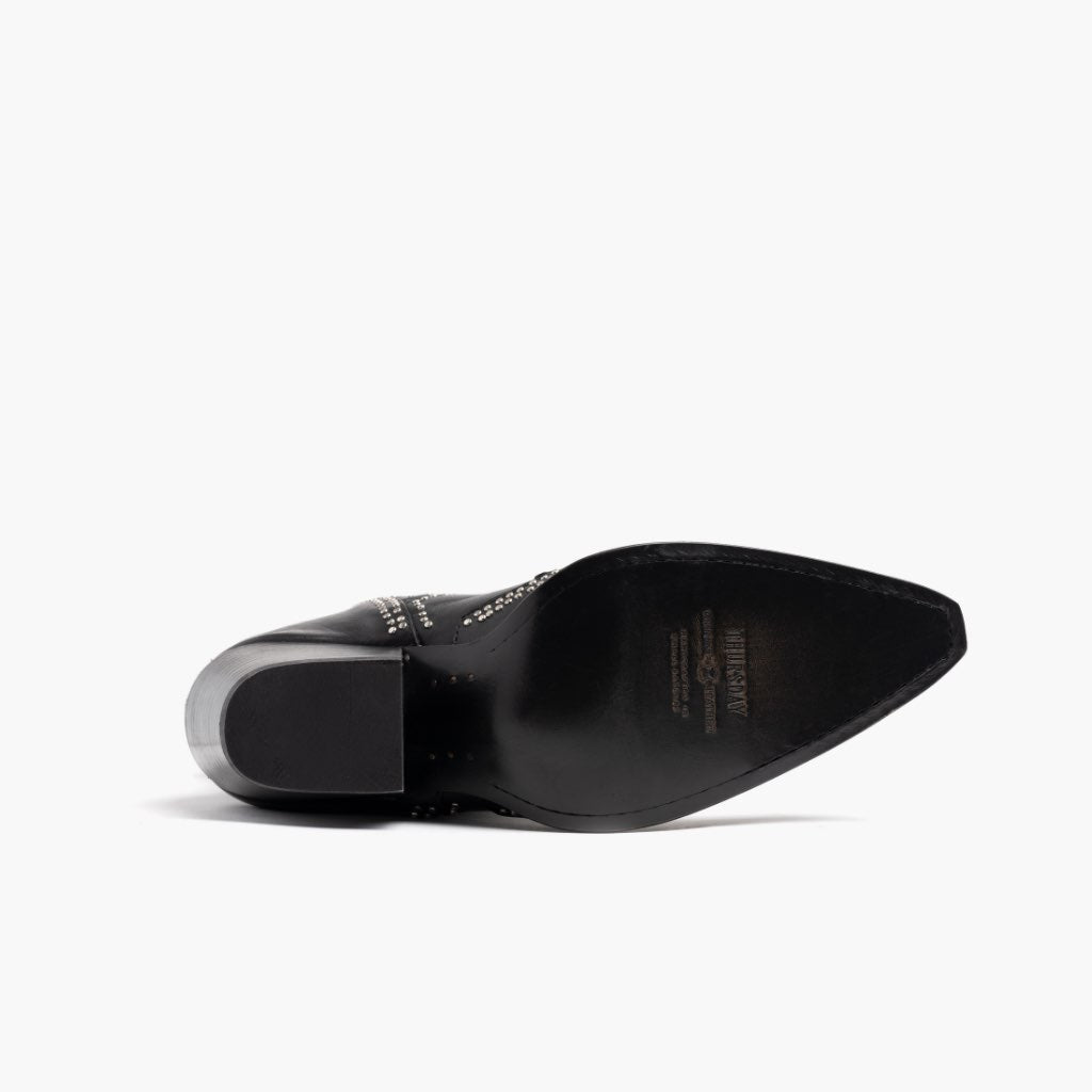 High-Traction Rubber Outsole & Lug Tread Pattern on Icon Zwart Leren laarzen voor Dames