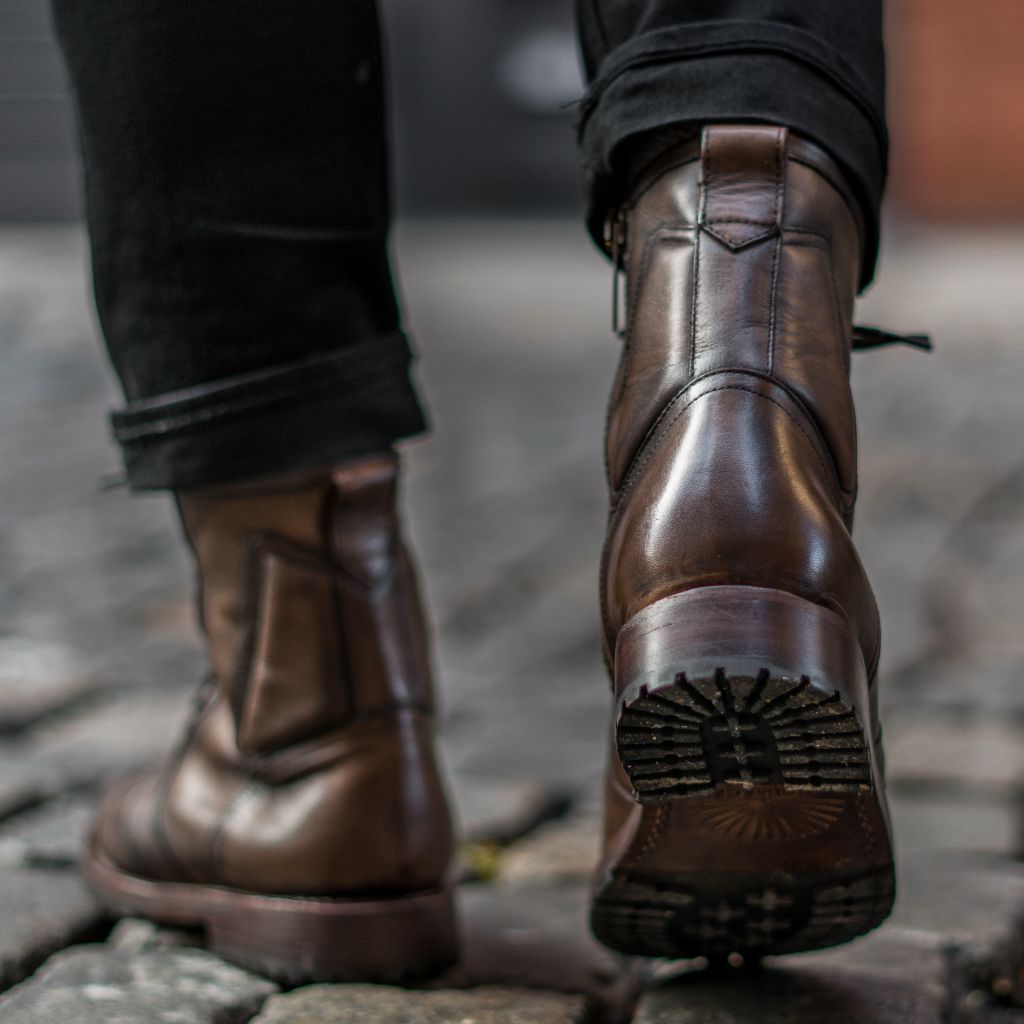 Tailored Rib Cuffs & Hem Craftsmanship Construction Detail on Casa Moto Anejo Leren laarzen voor Heren