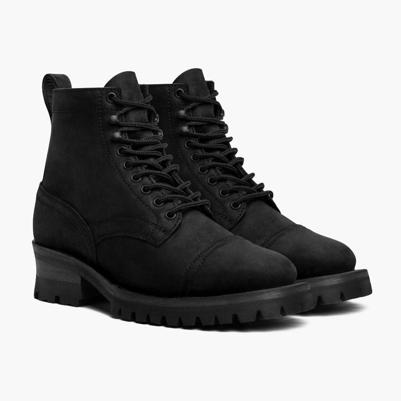 Challenger Zwart Matte Leather Boots voor Heren