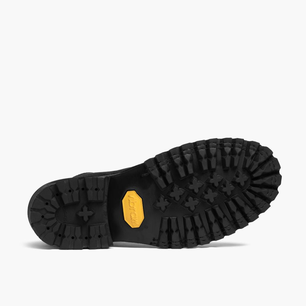 High-Traction Rubber Outsole & Lug Tread Pattern on Challenger Zwart Matte Leren laarzen voor Heren