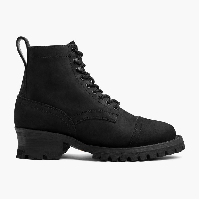 Challenger Zwart Matte Leather Boots voor Heren