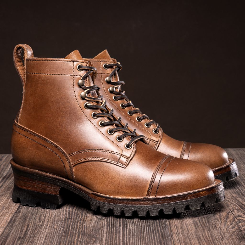 Challenger Sesame Double Shot Leren laarzen voor Heren in Classic Full-Grain Leather - Zijaanzicht | Online kopen