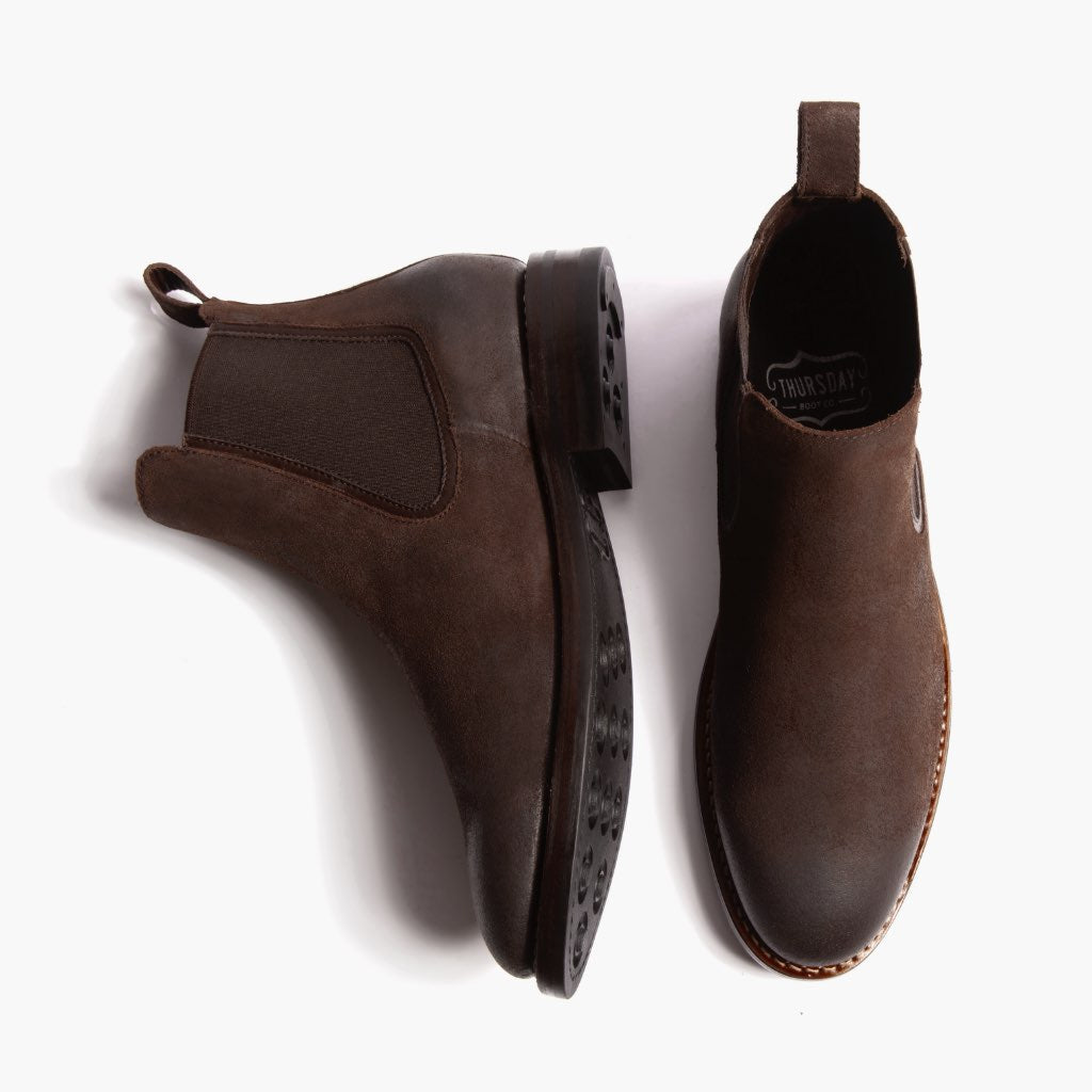 Duke Chocolate Suede Leren laarzen voor Heren - Versterkte hielkap & precisie dubbele stiksels