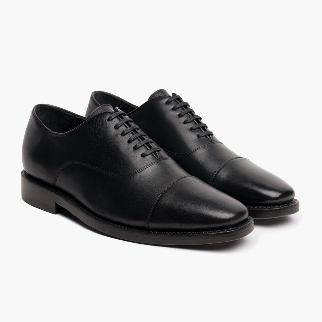 Executive Zwart Leren sneakers voor Heren in zwart rundleer - Zijaanzicht | Online kopen