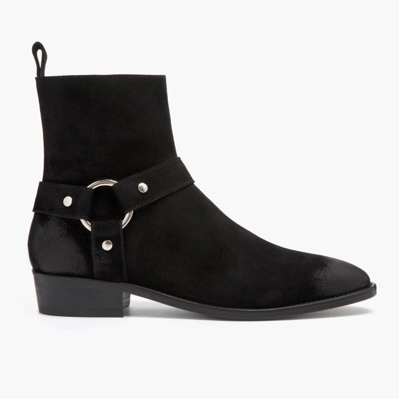 Harness Zwart Suede Leren laarzen voor Heren