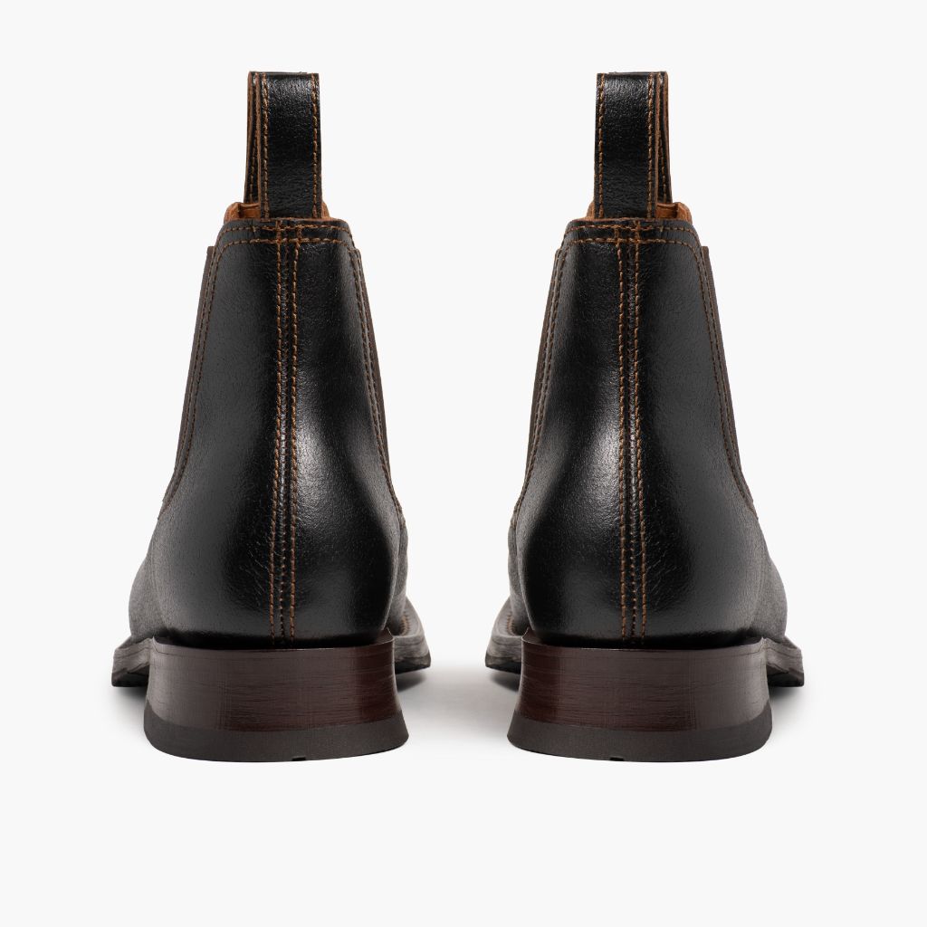 High-Traction Rubber Outsole & Lug Tread Pattern on Journeyman Cacao Leren laarzen voor Heren