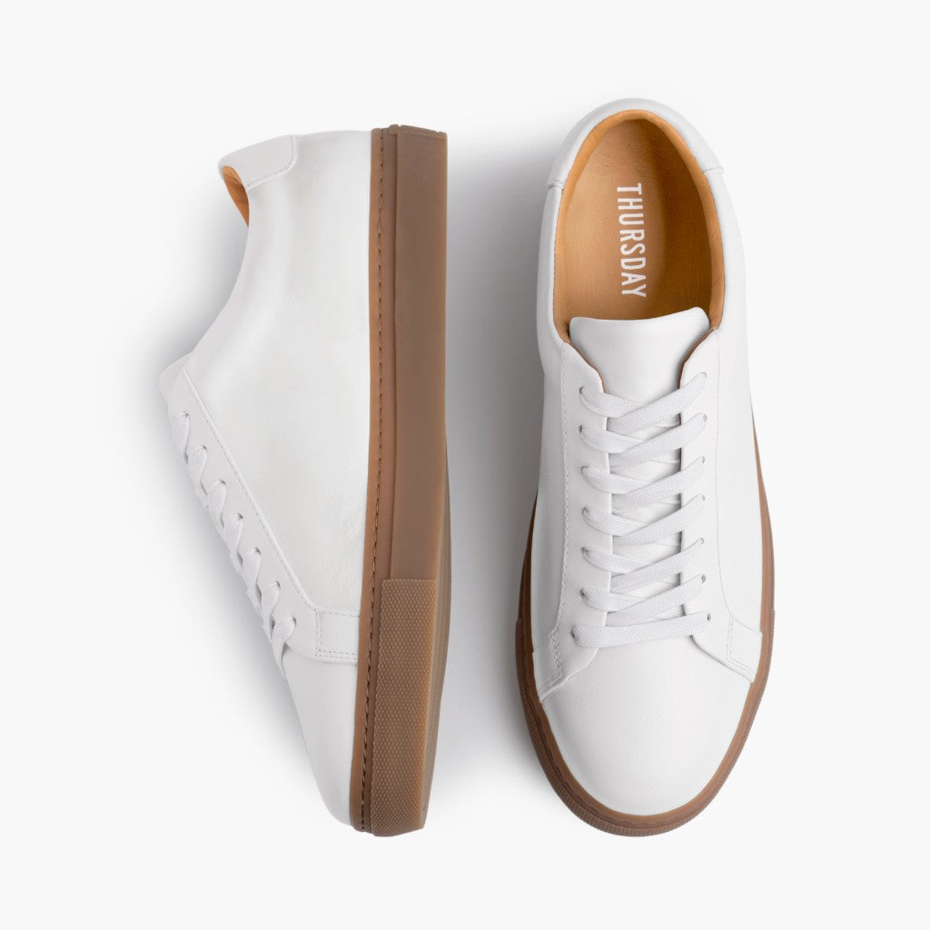 Legacy White Leren sneakers voor Heren - Versterkte hielkap & precisie dubbele stiksels