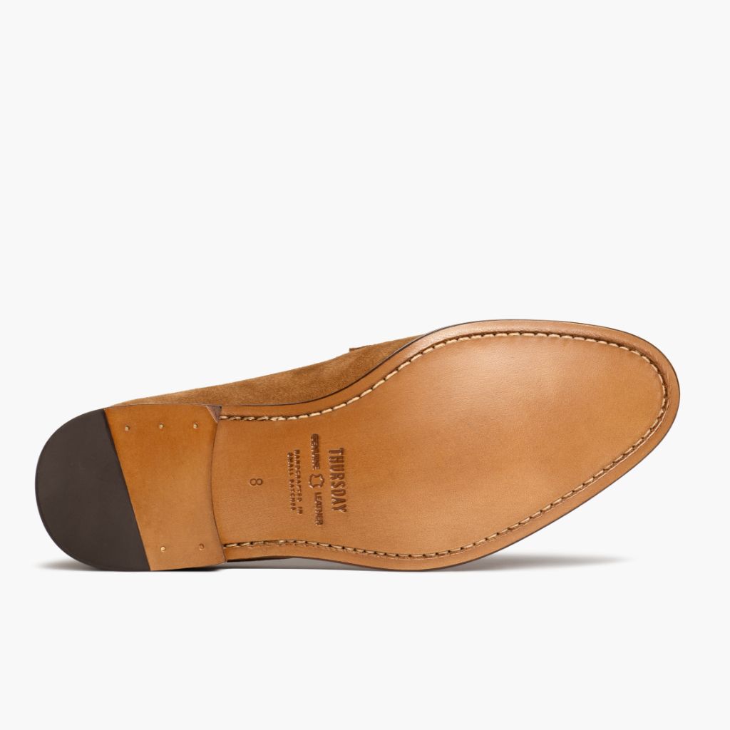 High-Traction Rubber Outsole & Lug Tread Pattern on Lincoln Cider Leren loafers voor Heren