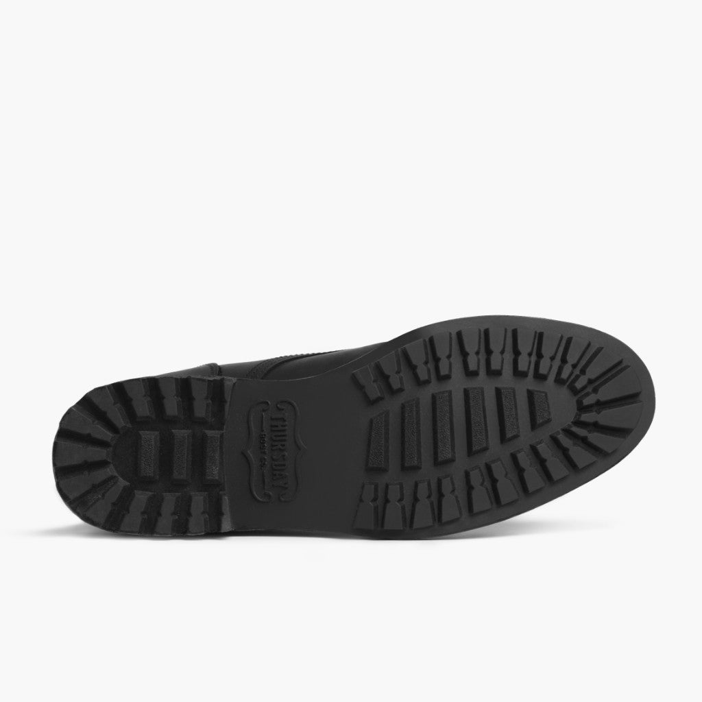 High-Traction Rubber Outsole & Lug Tread Pattern on Logger Zwart Matte Leren laarzen voor Heren