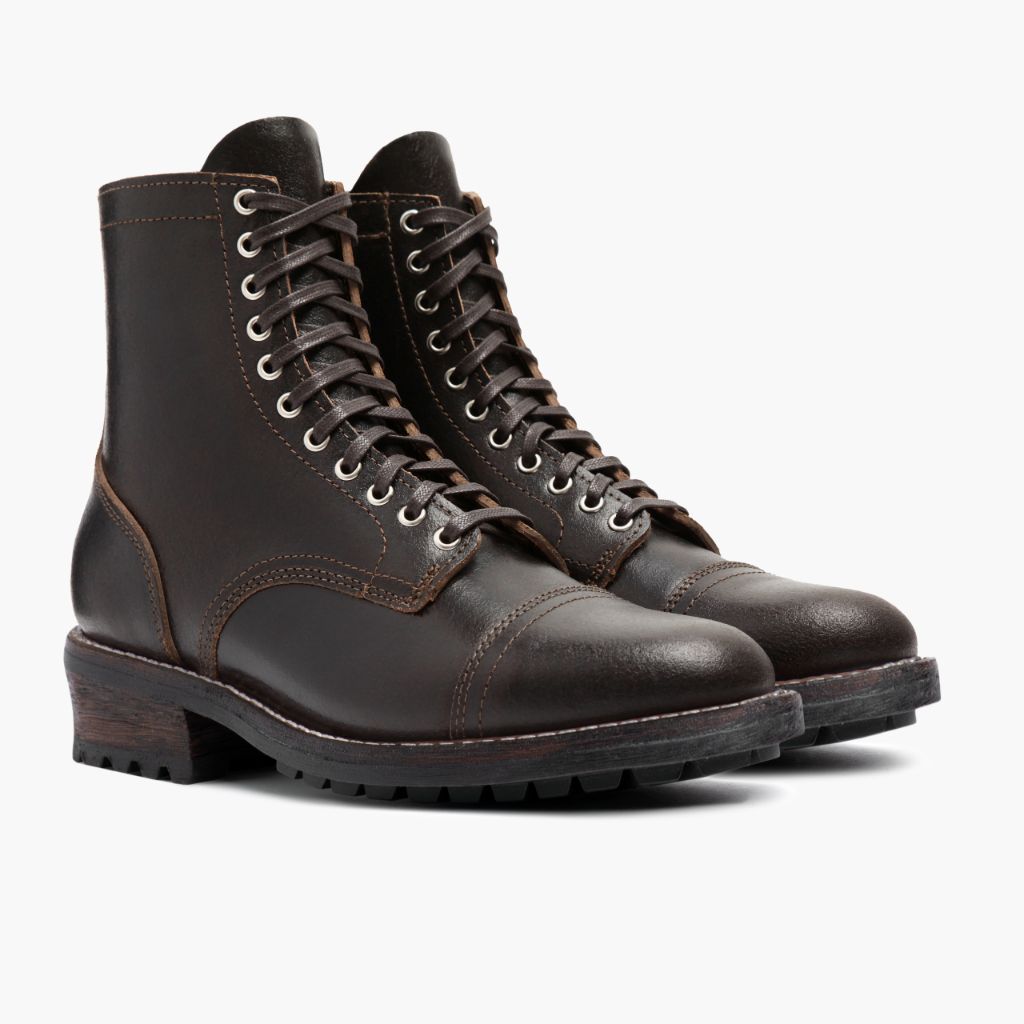 Logger Waxed Cacao Leren laarzen voor Heren in Classic Full-Grain Leather - Zijaanzicht | Online kopen