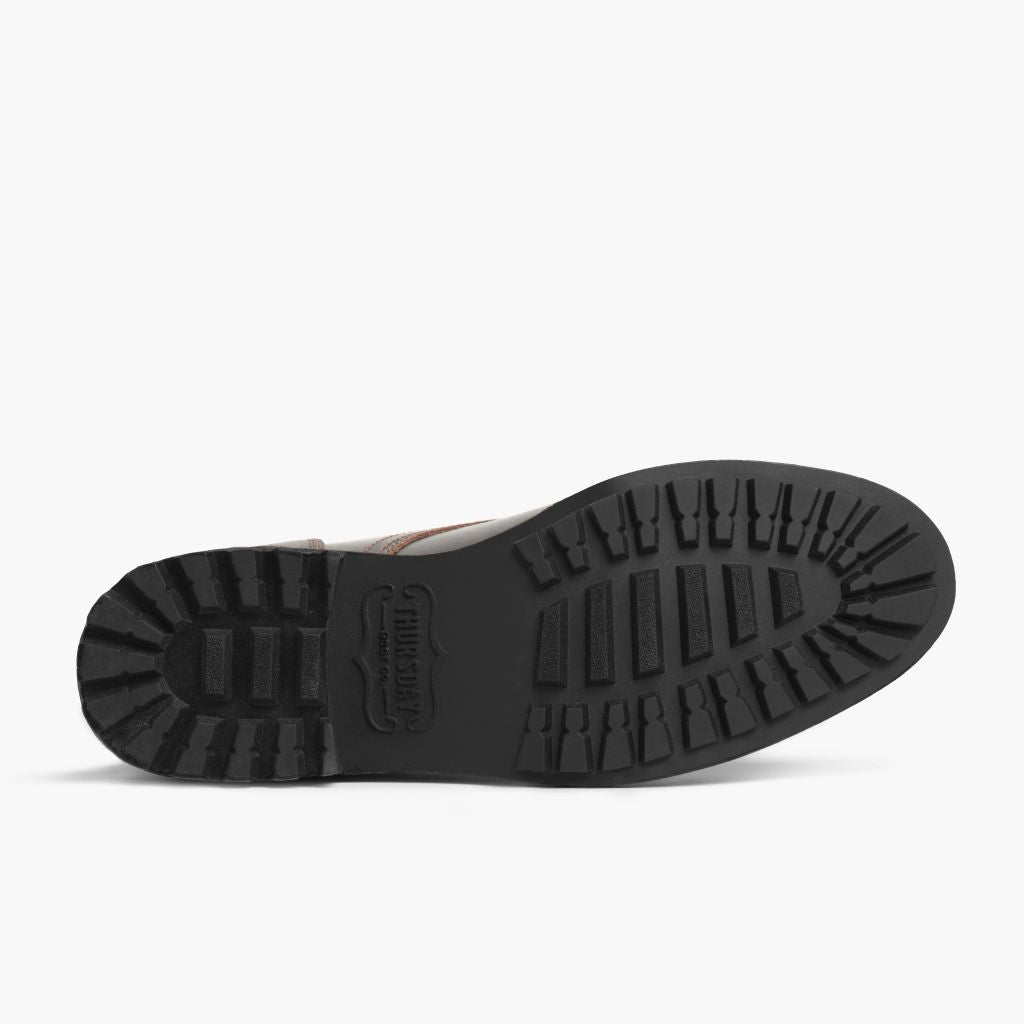High-Traction Rubber Outsole & Lug Tread Pattern on Logger Waxed Cacao Leren laarzen voor Heren