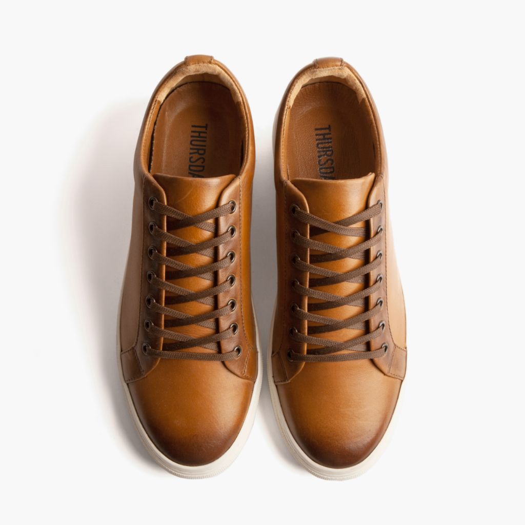 Premier Low Top Toffee Leren sneakers voor Heren For Men - Versterkte hielkap & precisie dubbele stiksels