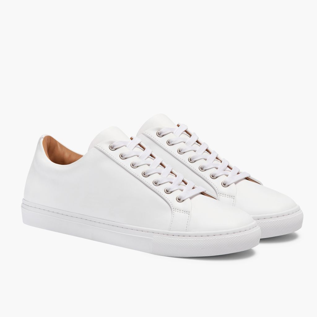 Premier Low Top White Leren sneakers voor Heren For Men in White Full-Grain Leather - Zijaanzicht | Online kopen