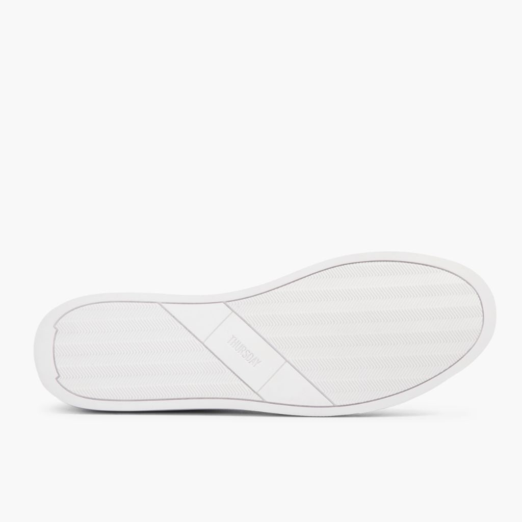 High-Traction Rubber Outsole & Lug Tread Pattern on Premier Low Top White Leren sneakers voor Heren For Men