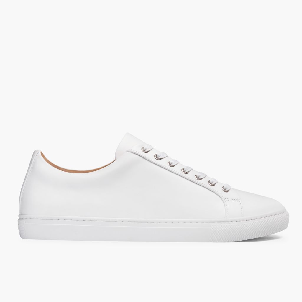 White Full-Grain leather Sneakers - Goodyear-welt constructie & neusdetail